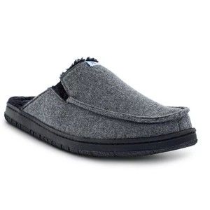NEW! Men's Hurley Gray Flannel Slip-On Moccasin Slippers Mem Foam Men Sz M 8-9